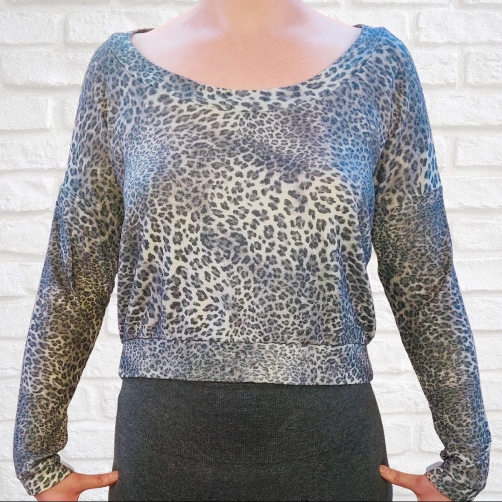 DELiA*s Grey + White Cropped Sweater